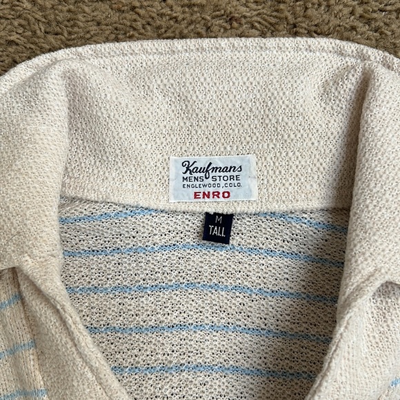 White and blue striped collared beach shirt - Picture 3 of 3